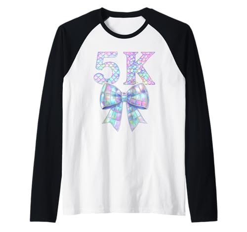 Coquette Bow 5K I'm Ready for 5K Girl Kid Preppy Girly PreK5 Raglan von Rollin Into 5K 1st Day of Pre K 5 Pre Kindergarten