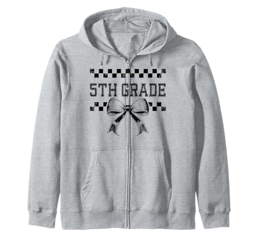 Coquette Bow 5th Grade I'm Ready for Fifth Grade Girl Kids Kapuzenjacke von Rollin Into 5th Grade Girly Back to School 1st Day