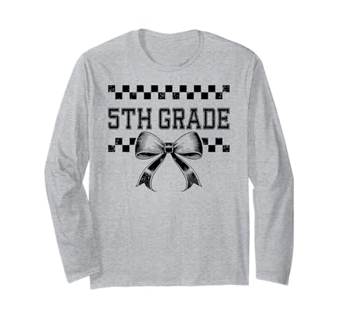 Coquette Bow 5th Grade I'm Ready for Fifth Grade Girl Kids Langarmshirt Coquette Bow 5th Grade I'm Ready for Fifth Grade Girl Kids Langarmshirt von Rollin Into 5th Grade Girly Back to School 1st Day