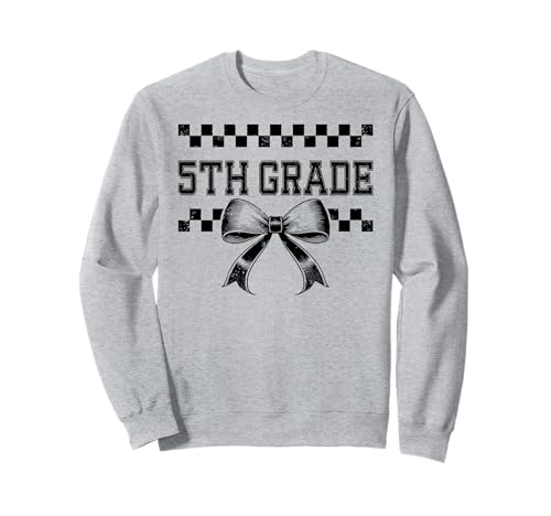 Coquette Bow 5th Grade I'm Ready for Fifth Grade Girl Kids Sweatshirt von Rollin Into 5th Grade Girly Back to School 1st Day
