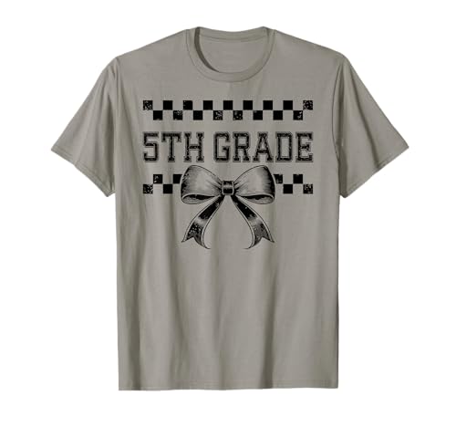 Coquette Bow 5th Grade I'm Ready for Fifth Grade Girl Kids T-Shirt von Rollin Into 5th Grade Girly Back to School 1st Day