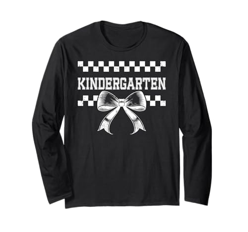 Coquette Bow I'm Ready for Kindergarten Girl Kid Kinder Crew Langarmshirt von Rollin Into Kindergarten First Day Preppy Girly