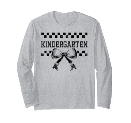 Coquette Bow I'm Ready for Kindergarten Girl Kid Kinder Crew Langarmshirt von Rollin Into Kindergarten First Day Preppy Girly