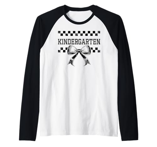 Coquette Bow I'm Ready for Kindergarten Girl Kid Kinder Crew Raglan von Rollin Into Kindergarten First Day Preppy Girly