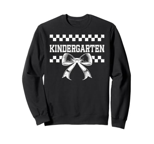 Coquette Bow I'm Ready for Kindergarten Girl Kid Kinder Crew Sweatshirt von Rollin Into Kindergarten First Day Preppy Girly