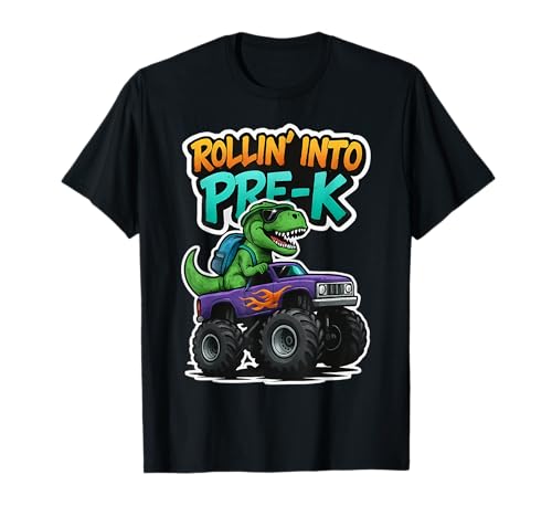 Rollin' Into Pre-K T-Rex Monster Truck zum neuen Schuljahr für Jungen T-Shirt Rollin' Into Pre-K T-Rex Monster Truck zum neuen Schuljahr für Jungen T-Shirt von Rollin' Into Pre-K T-Rex Monster Truck Products