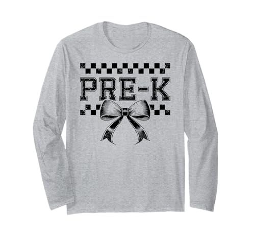 Coquette Bow Pre K I'm Ready for PreK Girl Kids Preppy Girly Langarmshirt Coquette Bow Pre K I'm Ready for PreK Girl Kids Preppy Girly Langarmshirt von Rollin Into PreK Back to School First Day of Pre-K