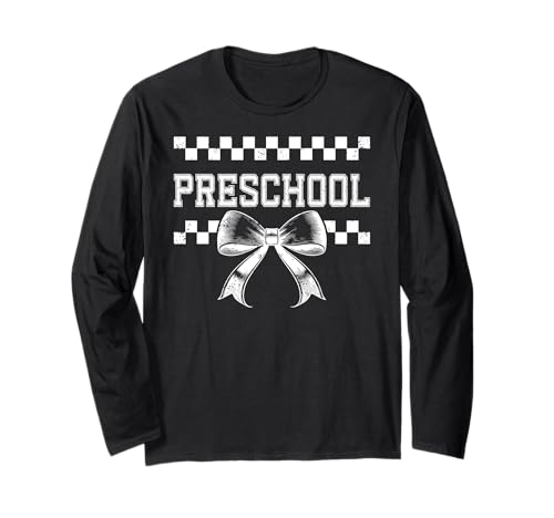 I'm Ready for Preschool Coquette Bow Girly Girl Kids Preppy Langarmshirt von Rollin Into Preschool Retro Back to School 1st Day