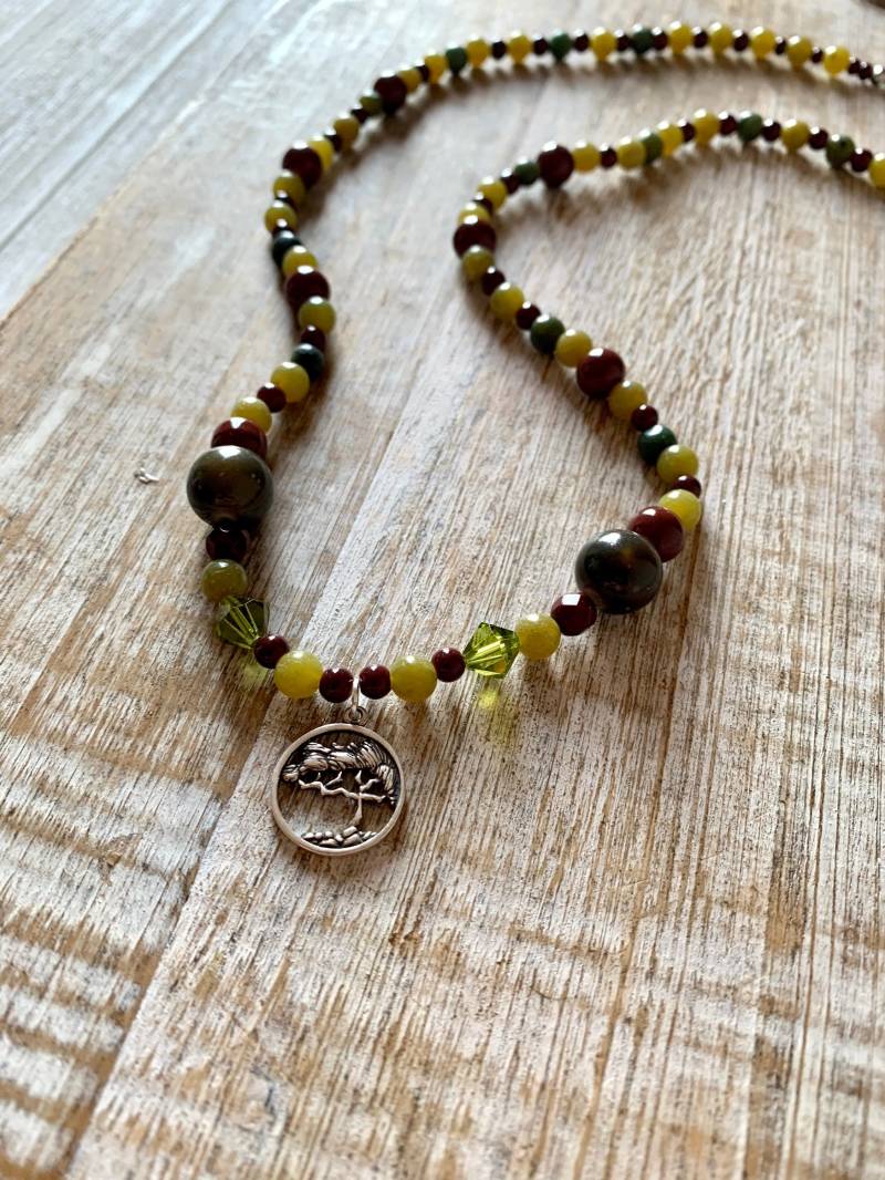 Baum Des Lebens Halskette Sterling Silber Serpentin Glaskristallperlen Jade Geschenkbaum 925 Grüne Baum Des Lebens Halskette Sterling Silber Serpentin Glaskristallperlen Jade Geschenkbaum 925 Grüne von RollinRockabilly