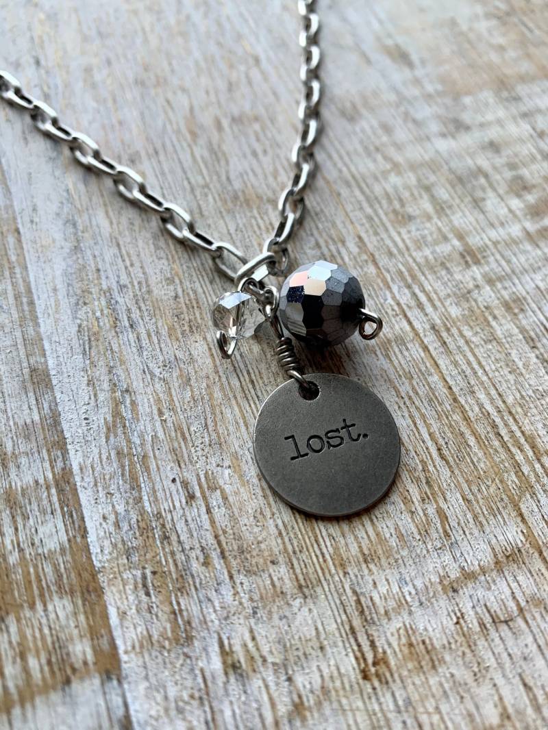 Dog Tag Halskette Statement Punk Kristall Emo Silber Verlorene Charme Geschenk von RollinRockabilly