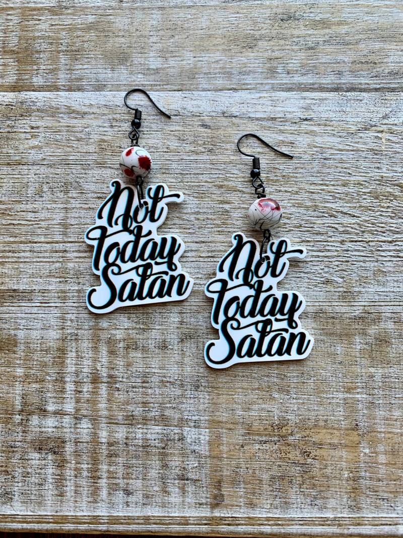 Nicht Heute Satan Ohrringe Lustiger Heute Schmuck Geschenk Gothic Ohrclips Ohr Hänger Gauges von RollinRockabilly