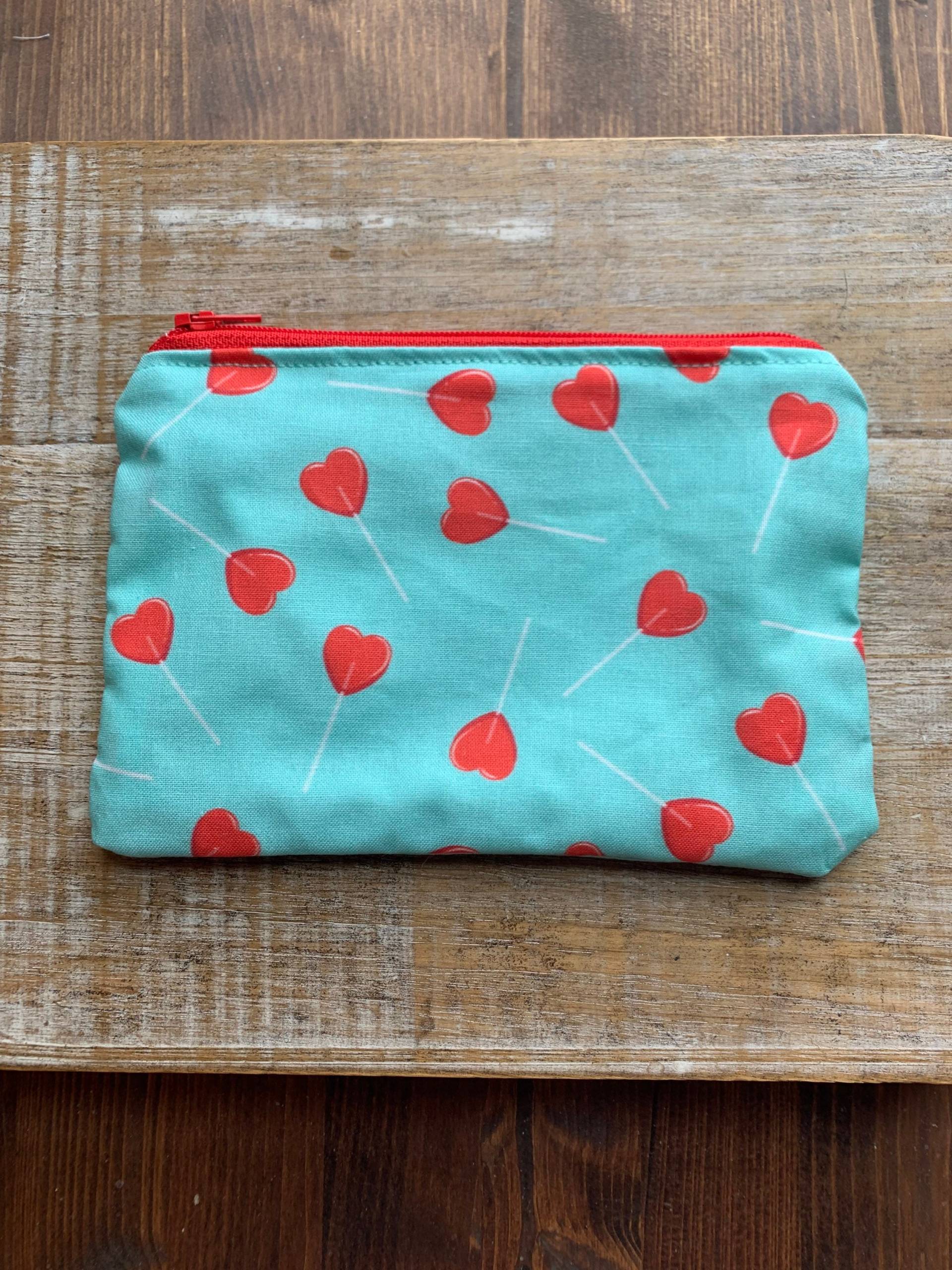 Valentines Sucker Beutel Geldbörse Dessert Id Halter Lollipop Reißverschlusstasche Rote Tasche Brieftasche Geschenk von RollinRockabilly