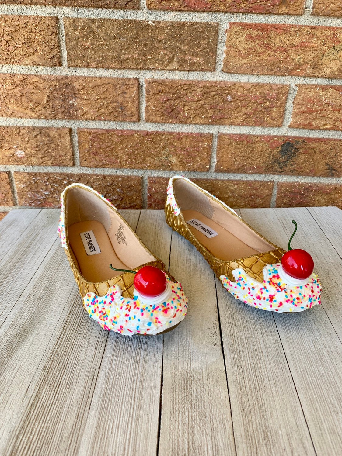 Vanilleeis Streusel Kinder Flache Größe 5 Große Us Eis Schuhe Creme Wohnungen Dessert von RollinRockabilly