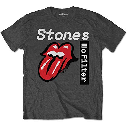 Rolling Stones Herren The No Filter Text T-Shirt, grau, L von Rolling Stones