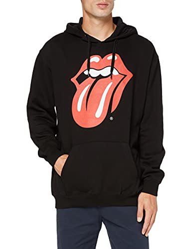 Rolling Stones Herren The Pullover Hoodie: Checker Tongue Kapuzenpullover, Schwarz, XL von Rolling Stones
