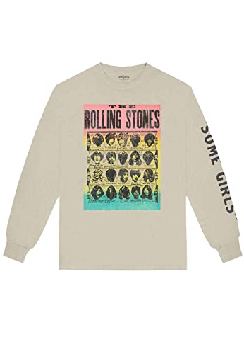 Rolling Stones Unisex The Some Girls Band Logo Offizielles Sand Langarm T-Shirt, XL von The Rolling Stones