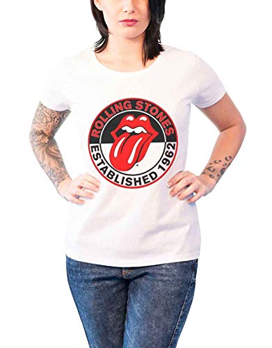 The Rolling Stones Damen EST 1962 T-Shirt, Weiß (White), 40 (Herstellergröße:X-Large) von Rolling Stones