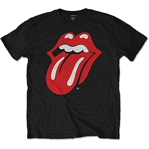 The Rolling Stones Herren Classic Tongue Short Sleeve T-shirt RSTEE03M05, Schwarz-2X-Large von Rolling Stones