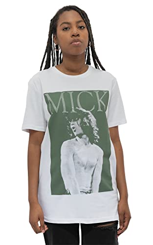 The Rolling Stones Herren Mick Photo V2 T-Shirt Weiß von Rolling Stones