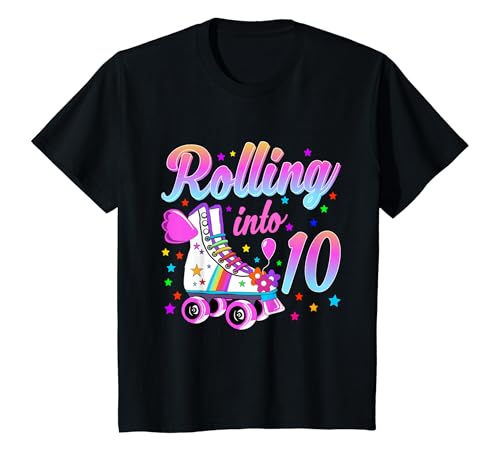 Kinder Kinder Geburtstagsshirt 10. Geburtstag Rollschuhe Mädchen T-Shirt Kinder Kinder Geburtstagsshirt 10. Geburtstag Rollschuhe Mädchen T-Shirt von Rolling into 10 Jahre Mädchen Geburtstag Geschenk