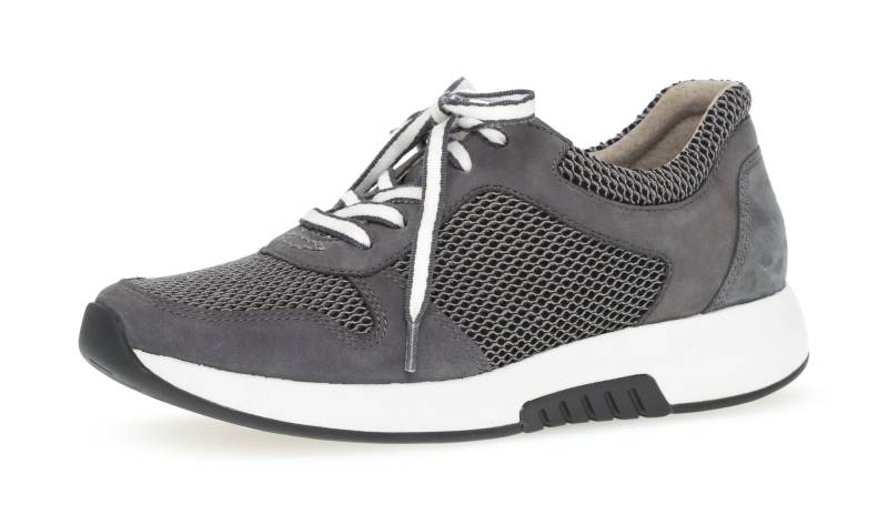Sneaker low Materialmix Leder/Lederimitat grau grau - Gr. - 6 von Rollingsoft