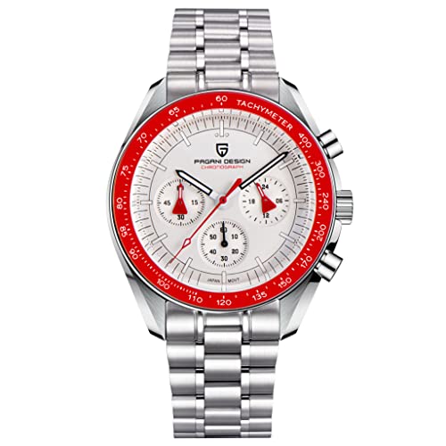 Pagani Design 1701 V6 Moon Armbanduhr Herren Quarz Chronograph Uhren Japan VK63 Uhrwerk Edelstahl Wasserdicht Sportuhr von RollsTimi