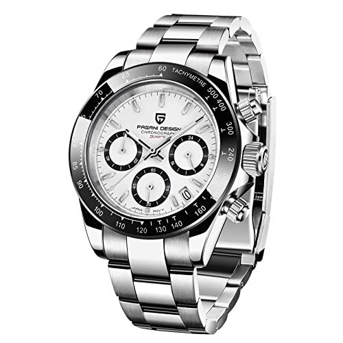 Pagani Design Classic Herren Quarzuhr, Multifunktions-Chronograph Herrenuhr, Edelstahl, Japan VK63 Quarzwerk Luxus Business Uhr 100 Meter wasserdicht. von RollsTimi