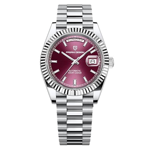 Pagani Design DD40 PD1783 Herren Uhr, NH36A Japanisches Automatikwerk, Day/Date, 100m Wasserdichtheit, Edelstahlarmband, Saphirglas, Luxus Herren Automatikuhr von RollsTimi