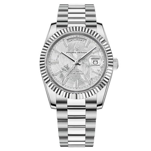 Pagani Design Herrenuhr DD40 PD-1783 Luxus Herrenuhr Automatik Rose Gold NH36A Kaliber 10Bar Edelstahl Saphirglas Datumsanzeige (PD-1783 Meteorite White-A) von RollsTimi