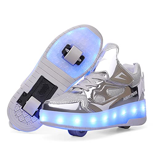 Junge Mädchen Schuhe Kinderschuhe mit Rollen LED Leuchtend Schuhe Outdoor Sportschuhe Blinkschuhe Skateboardschuhe Sneaker Geburtstage, Feiertage von Rolltongoz