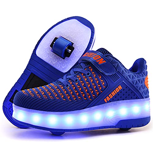 Junge Mädchen Schuhe Kinderschuhe mit Rollen LED Leuchtend Schuhe Outdoor Sportschuhe Blinkschuhe Skateboardschuhe Sneaker Geschenk zum Geburtstag, Party, Weihnachten von Rolltongoz