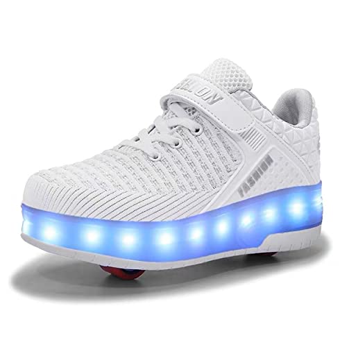 Junge Mädchen Schuhe Kinderschuhe mit Rollen LED Leuchtend Schuhe Outdoor Sportschuhe Blinkschuhe Skateboardschuhe Sneaker Geschenk zum Geburtstag, Party, Weihnachten von Rolltongoz