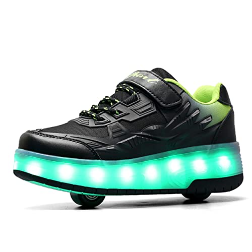 Junge Mädchen Schuhe Kinderschuhe mit Rollen LED Leuchtend Schuhe Outdoor Sportschuhe Blinkschuhe Skateboardschuhe Sneaker Geschenk zum Geburtstag, Party, Weihnachten von Rolltongoz