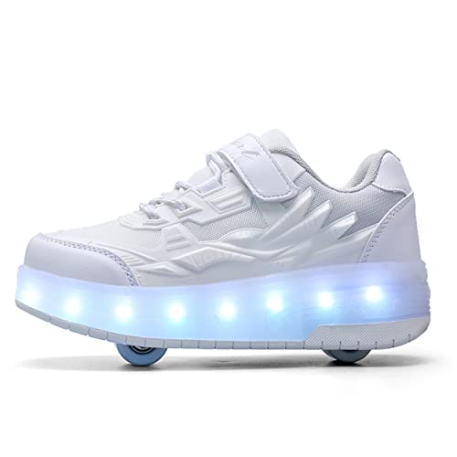 Junge Mädchen Schuhe Kinderschuhe mit Rollen LED Leuchtend Schuhe Outdoor Sportschuhe Blinkschuhe Skateboardschuhe Sneaker Geschenk zum Geburtstag, Party, Weihnachten von Rolltongoz