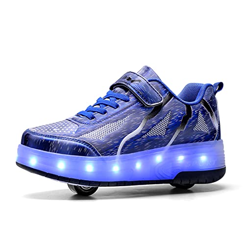 Junge Mädchen Schuhe Kinderschuhe mit Rollen LED Leuchtend Schuhe Outdoor Sportschuhe Blinkschuhe Skateboardschuhe Sneaker Geschenk zum Geburtstag, Party, Weihnachten von Rolltongoz