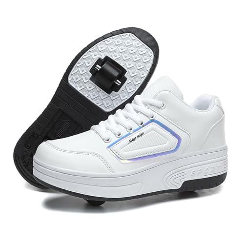 Schuhe mit Rollen für mädchen Jungen Einzelrad/Doppelrad Verstellbare Rollschuhe Schuhe Einziehbar Turnschuhe mit Rollen für Kinder Roller Skate Shoes für Outdoor-Sportarten,Weiß,37EU Schuhe mit Rollen für mädchen Jungen Einzelrad/Doppelrad Verstellbare Rollschuhe Schuhe Einziehbar Turnschuhe mit Rollen für Kinder Roller Skate Shoes für Outdoor-Sportarten,Weiß,37EU von Rolltongoz