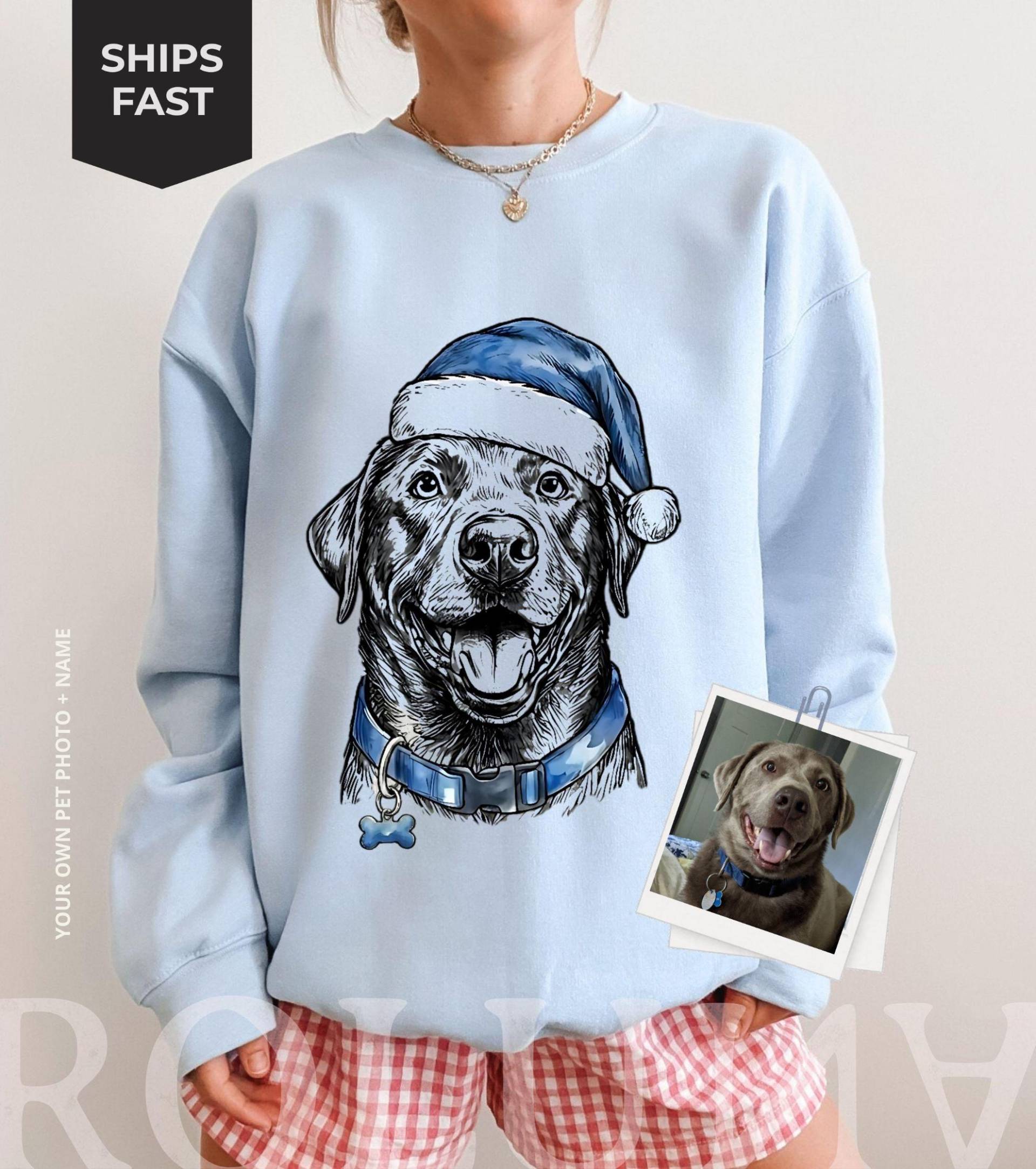 Benutzerdefinierte Haustier Porträt Familie Passende Shirts Weihnachten - Hoodie, Pullover, Shirt | Unisex Jugendliche & Erwachsene von RolunaStudio