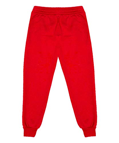 Kinder Fleece Jogginghose Jungen Mädchen Sport PE Jogger Kinder Unisex Casual Fleece Pull On Hose Schule Spiel Trainingsanzug Klassische Bottom Soft Jogpants Gr. 11-12 Jahre, rot von Romaans