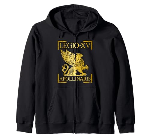 Roman Legion Legio XV Apollinaris Emblem Männer Frauen Geschenk Kapuzenjacke von Roman Legion Banner Legio for History Lovers