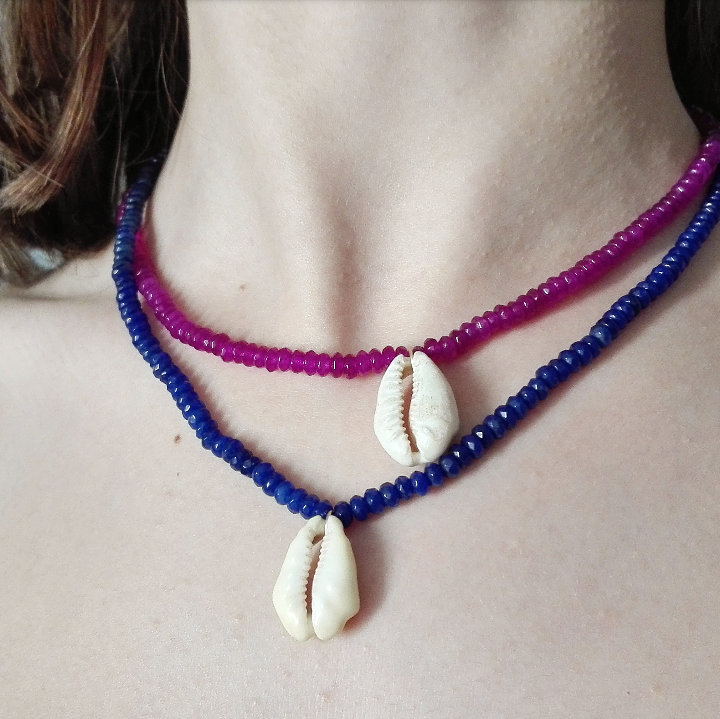 Kollar-Chocker-Hals-Shell-Anhänger-Boho von RomanaValerio