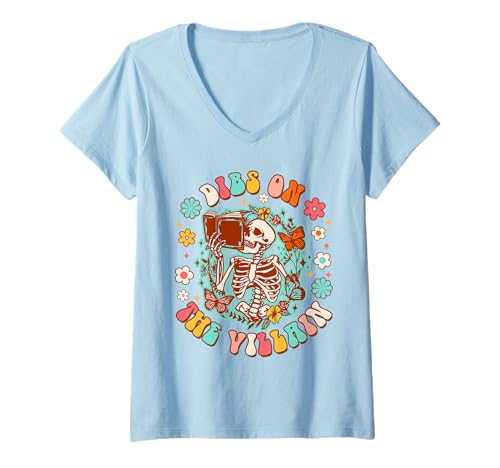 Damen Der Bücherwurm Bookworm Bookish Dibs über den Bösewicht T-Shirt mit V-Ausschnitt Damen Der Bücherwurm Bookworm Bookish Dibs über den Bösewicht T-Shirt mit V-Ausschnitt von Romance Book Bookish Dibs On The Villain
