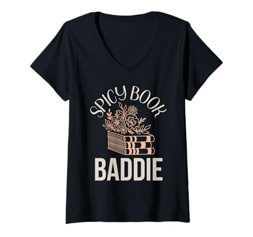Damen Spicy Book Merch Baddie Morally Grey Liebesbücher für Frauen T-Shirt mit V-Ausschnitt Damen Spicy Book Merch Baddie Morally Grey Liebesbücher für Frauen T-Shirt mit V-Ausschnitt von Romance Book Lover Gifts