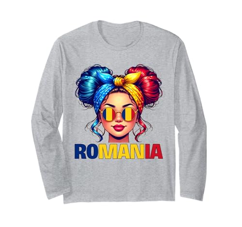 Rumänien Mädchen Rumänien Mädchen Rumänien Flagge Langarmshirt von Romania Girl Romania Flagge