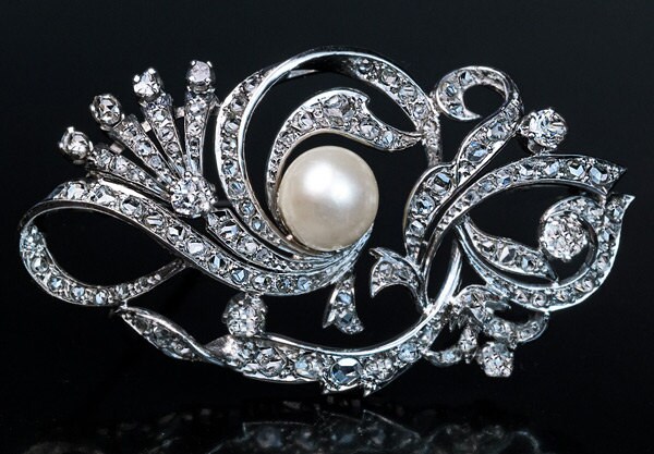 Jahrgang Durchbrochenen Platin Brosche von RomanovRussiacom