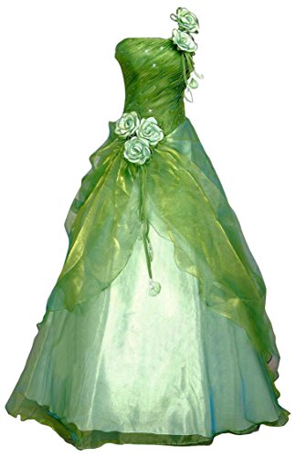 Romantic-Fashion Damen Ballkleid Abendkleid Brautkleid Lang Modell E230 A-Linie Blüten Perlen Pailletten DE Grün Größe 34 von Romantic-Fashion