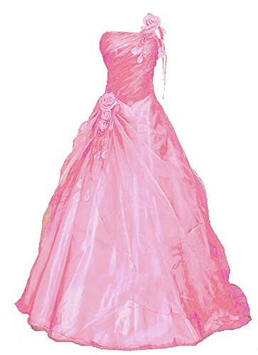 Romantic-Fashion Damen Ballkleid Abendkleid Brautkleid Lang Modell E233 A-Linie Blüten Perlen Pailletten DE Rosa Größe 36 von Romantic-Fashion