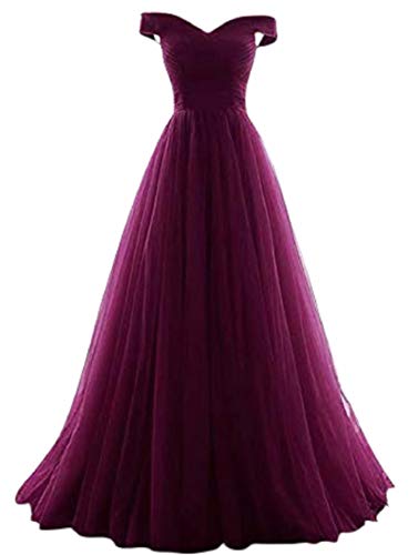 Romantic-Fashion Damen Ballkleid Abendkleid Brautkleid Lang Modell E270-E275 Rüschen Schnürung Tüll DE Lila Größe 34 von Romantic-Fashion