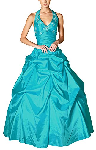 Romantic-Fashion Damen Ballkleid Abendkleid Brautkleid Lang Modell E452 A-Linie Perlen Pailletten DE Türkis 38 von Romantic-Fashion