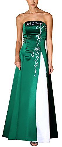 Romantic-Fashion Damen Ballkleid Abendkleid Brautkleid Lang Modell E557 Zweifarbig Stickerei DE Grün Größe 54 von Romantic-Fashion