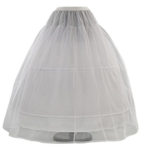 Romantic-Fashion Damen Reifrock Petticoat Tüllrock 2 Reifen Umfang 300cm verstellbar Weiß zum Brautkleid Ballkleid Hochzeitskleid PL8000/36 Größe 36 von Romantic-Fashion